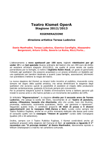 Teatro Kismet OperA Stagione 2012/2013