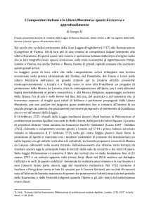 I Compositori italiani e la Libera Muratoria: spunti di ricerca e