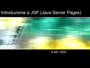 Introduzione a JSP (Java Server Pages)