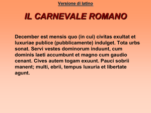 Versione di latino IL CARNEVALE ROMANO