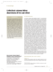 Linfocitosi cutanea felina: descrizione di tre casi clinici