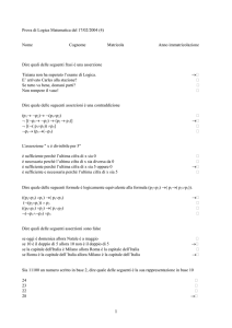 Prova di Logica Matematica del 17/02/2004 (4)