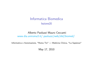 Informatica Biomedica - Dipartimento di Informatica e Automazione