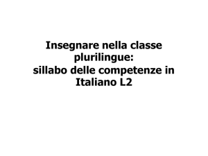 sillabo delle competenze in Italiano L2