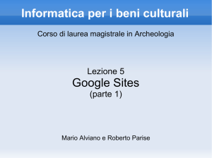 Informatica per i beni culturali Google Sites
