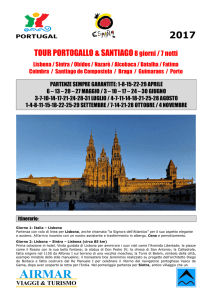 Tour Portogallo e Santiago de Compostela da Cagliari, Olbia