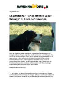 La petizione "Per sostenere la pet-therapy" di Lista