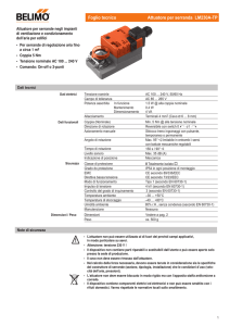 Foglio tecnico Attuatore per serranda LM230A-TP