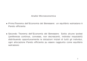 Analisi Microeconomica • PrimoTeorema dell`Economia del Benessere
