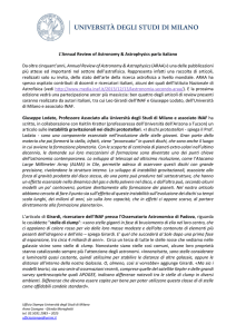 comunicato stampa integrale - Università degli Studi di Milano