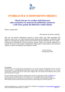 check list pubblicita - Osservatorio Biomedicale Veneto