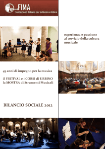 Bilancio sociale 2012 - Fondazione Italiana per la Musica Antica