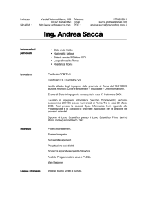 Curriculum - Andrea Saccà Homepage