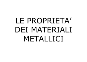 Le proprietà dei materiali metallici