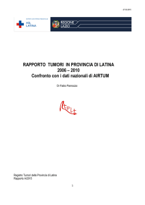 Rapporto "Tumori in Provincia di Latina"
