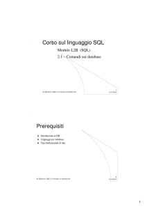 Corso sul linguaggio SQL Prerequisiti