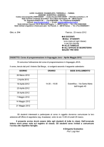Circ. n. 314 Faenza, 23 marzo 2012 →AI DOCENTI →AGLI STUDENTI