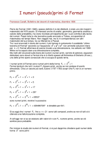 I numeri (pseudo)primi di Fermat