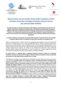 Fibrosi Cistica: da uno studio clinico pilota condotto in Italia arrivano