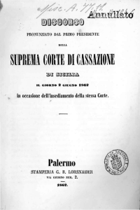 Insediamento Corte di Cassazione di Palermo 1862