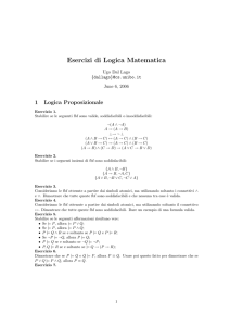Esercizi di Logica Matematica