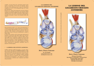 Scarica la brochure in PDF sulla Lesione del Legamento Crociato