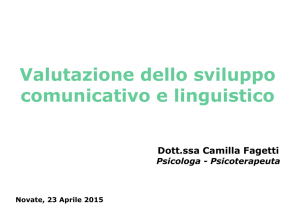 Valutazione Disturbo del Linguaggio dott.ssa Camilla Fagetti