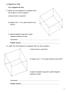 1 Le diagonali nei solidi. A) Le diagonali del cubo. 1) Quella che