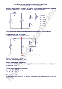 Circuiti con un solo generatore di tensione – esercizio n. 2