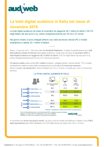 La total digital audience in Italia nel mese di novembre 2016