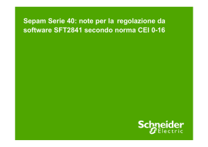 Sepam Serie 40: note per la regolazione da software SFT2841