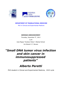 Alberto Peretti “Small DNA tumor virus infection and skin cancer in