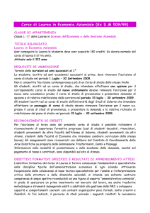 Corso di Laurea in Economia Aziendale (Ex DM 509/99)