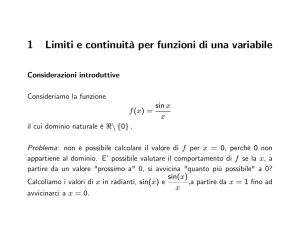 1 Limiti e continuità per funzioni di una variabile
