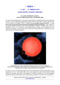 GJ 1214b: mondo d`acqua, nuovo tipo di pianeta extrasolare