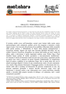 oralità / performatività - Università degli Studi di Messina