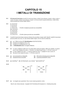 15) Chimica dei metalli di transizione