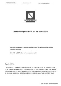 Decreto Dirigenziale n. 91 del 03/02/2017 - Burc