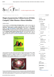 Elogio al peperoncino, l`ultimo lavoro di Fabio Campoli, Valter