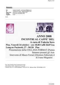 Gianmario Pagina 1 di 1 23/10/2008 No virus found in this incoming