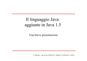 Il linguaggio Java: aggiunte in Java 1.5