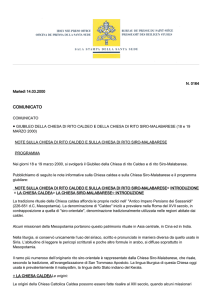 comunicato - Vatican press release