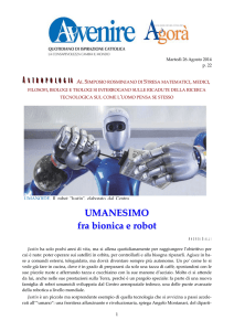 Umanesimo fra bionica e robot Convegno: Animali o