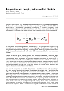L`equazione dei campi gravitazionali di Einstein