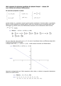 Altri esempi di soluzioni grafiche di sistemi lineari – classe 2H 3⋅x