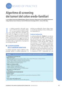 Algoritmo di screening dei tumori del colon eredo-familiari