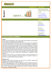 Newsletter n9 aprile 2016 Contatti APPLICATIVO WEB DEL RNAOC