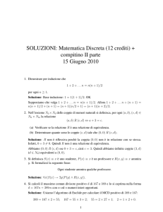 Soluzione Compiti Matematica Discreta8 Settembre 2010