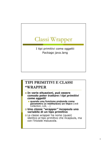 tipi primitivi e classi “wrapper