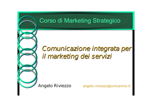 Comunicazione integrata per il marketing dei servizi Comunicazione